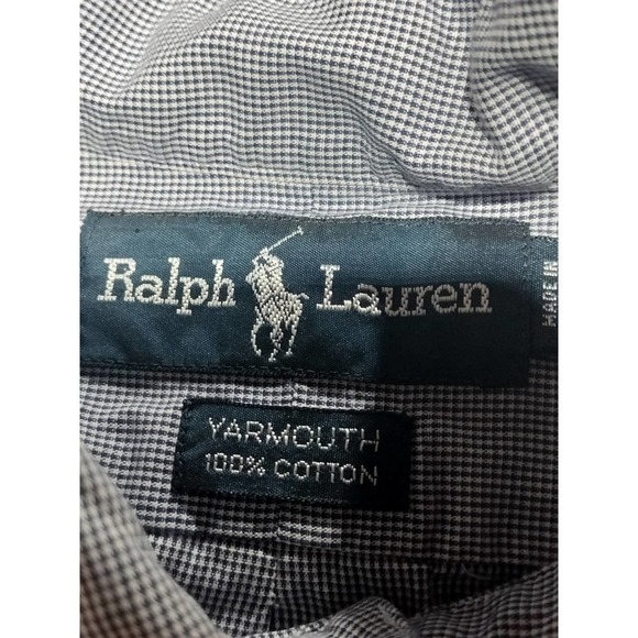 Ralph Lauren Blue Label Yarmouth Neck size 17 34/35 long sleeve button front - Picture 6 of 8